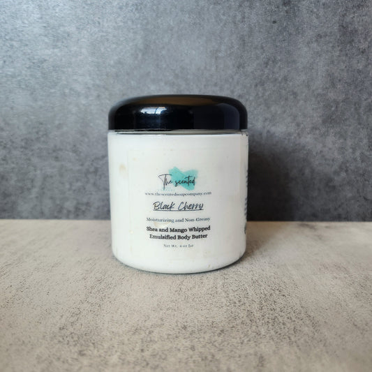 BLACK CHERRY Emulsified Body Butter Shea Butter and Mango Butter Moisturizing Body Butter 8 oz