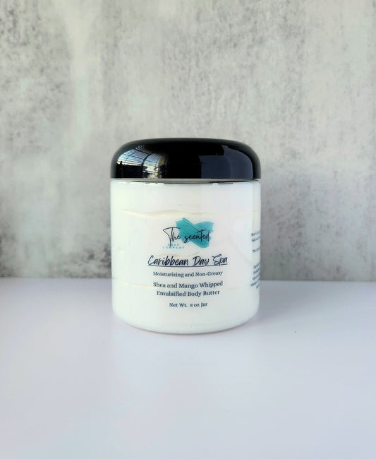 CARIBBEAN DAY SPA Emulsified Body Butter Shea Butter and Mango Butter Moisturizing Body Butter 8 oz