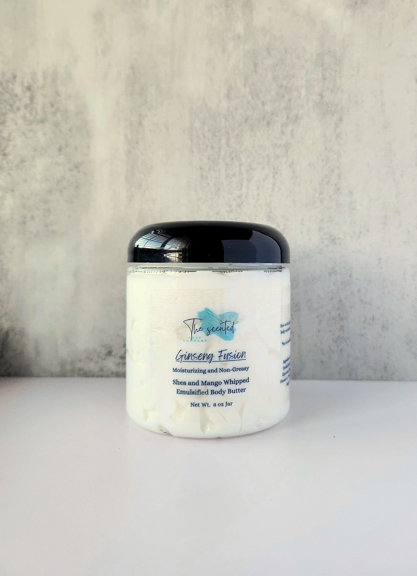 GINSENG FUSION Emulsified Body Butter Shea Butter and Mango Butter Moisturizing Body Butter 8 oz