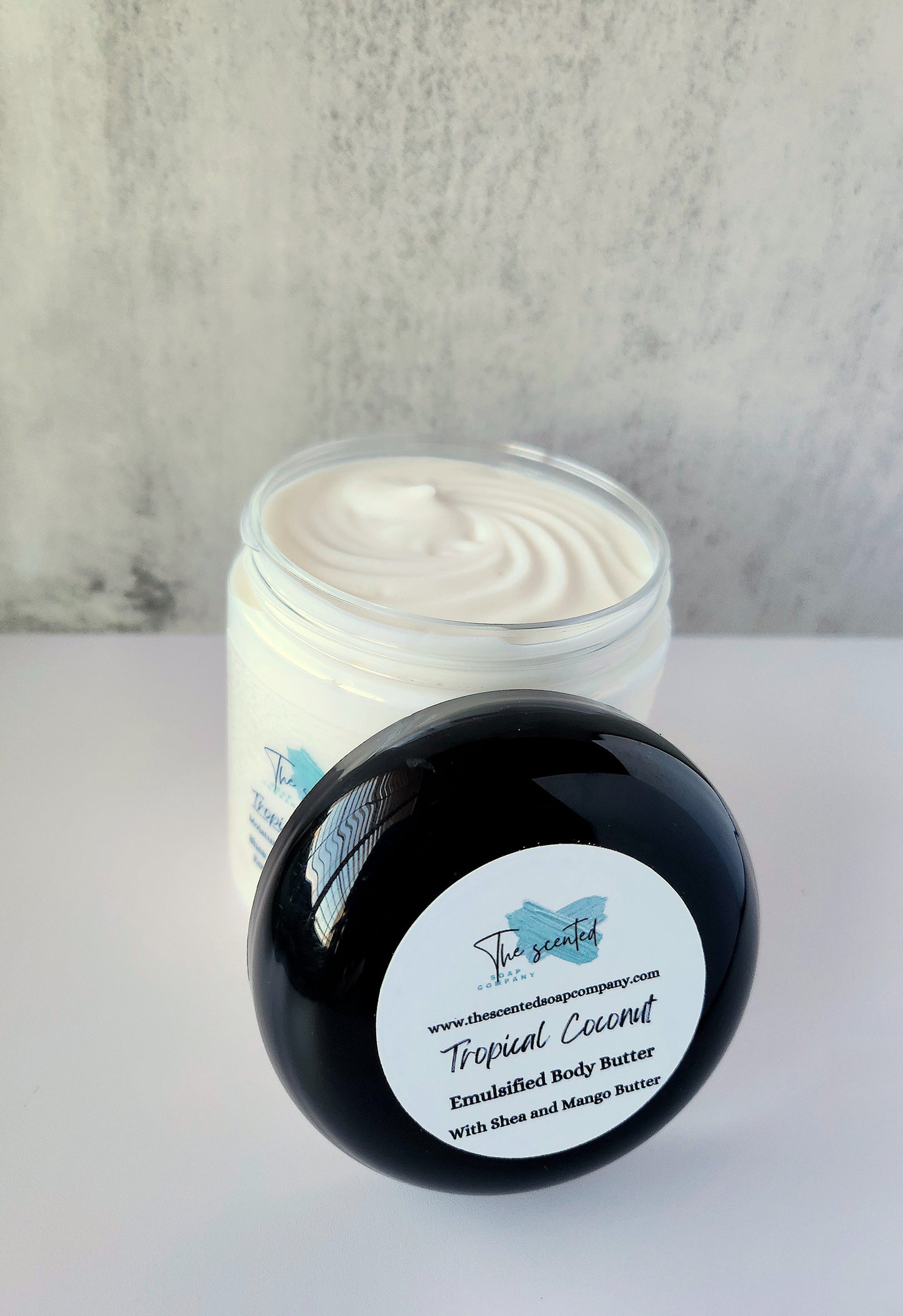 TROPICAL COCONUT Emulsified Body Butter Shea Butter and Mango Butter Moisturizing Body Butter 8 oz