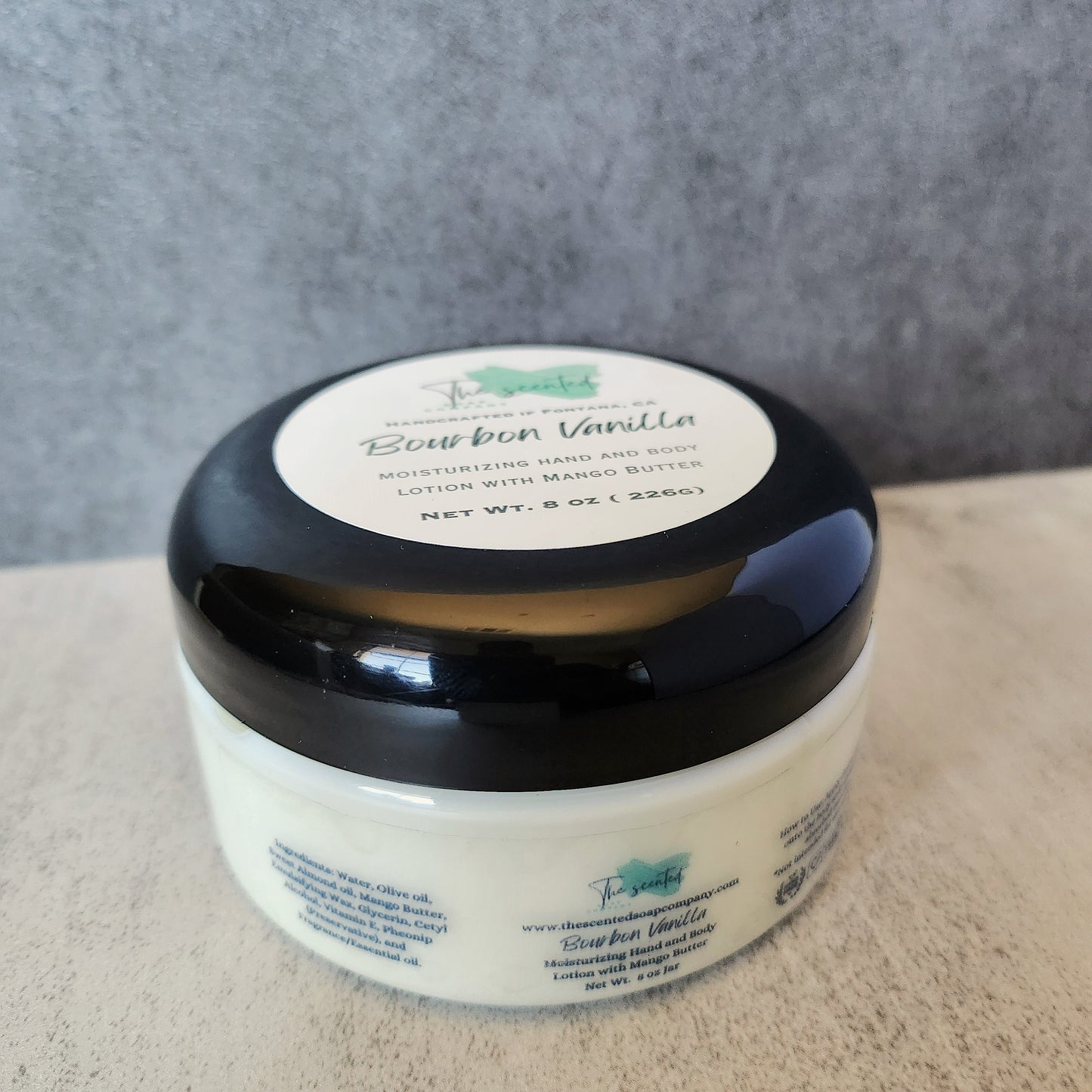 BOURBON VANILLA Men's Moisturizing Hand and Body Lotion 8 oz Jar