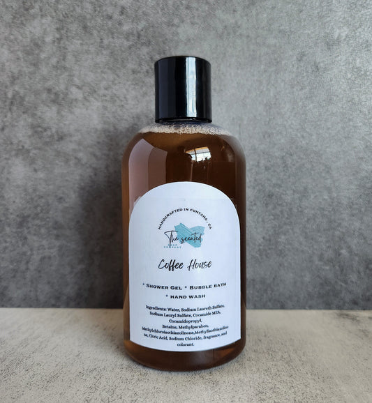 COFFEE HOUSE Shower Gel Body Wash Bubble Bath Hand Soap Liquid Soap 8 oz bottle