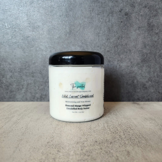 WILD CURRANT and SANDALWOOD Emulsified Body Butter Shea Butter and Mango Butter Moisturizing Body Butter 8 oz