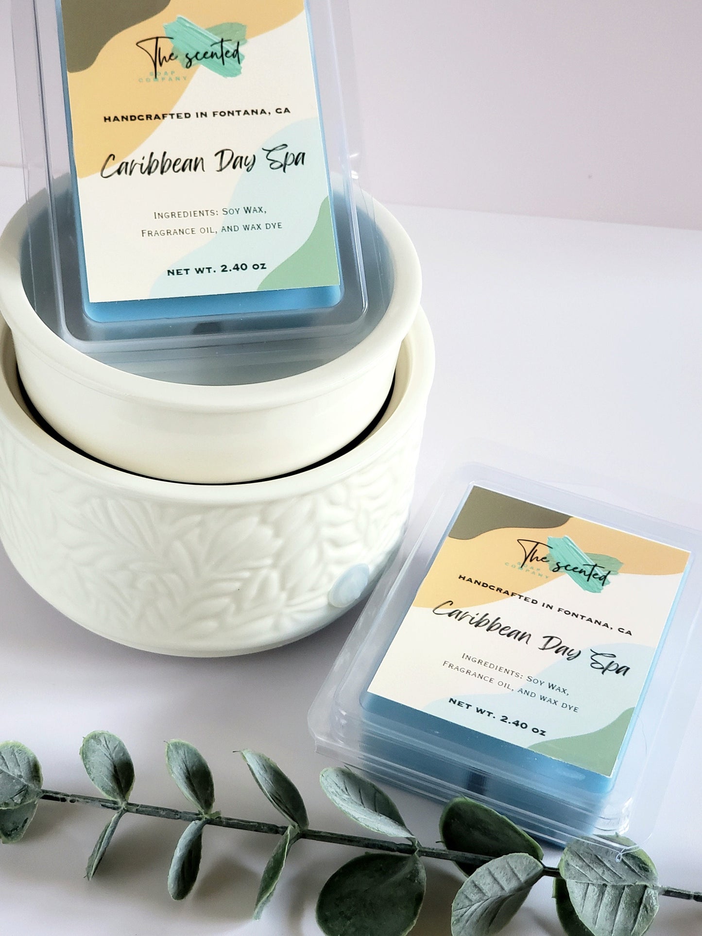 Wax Melts Soy Wax Melts Scented CARIBBEAN DAY SPA Wax Melts Candle Wax Melts 6 Cavity Clamshell Wax Melts