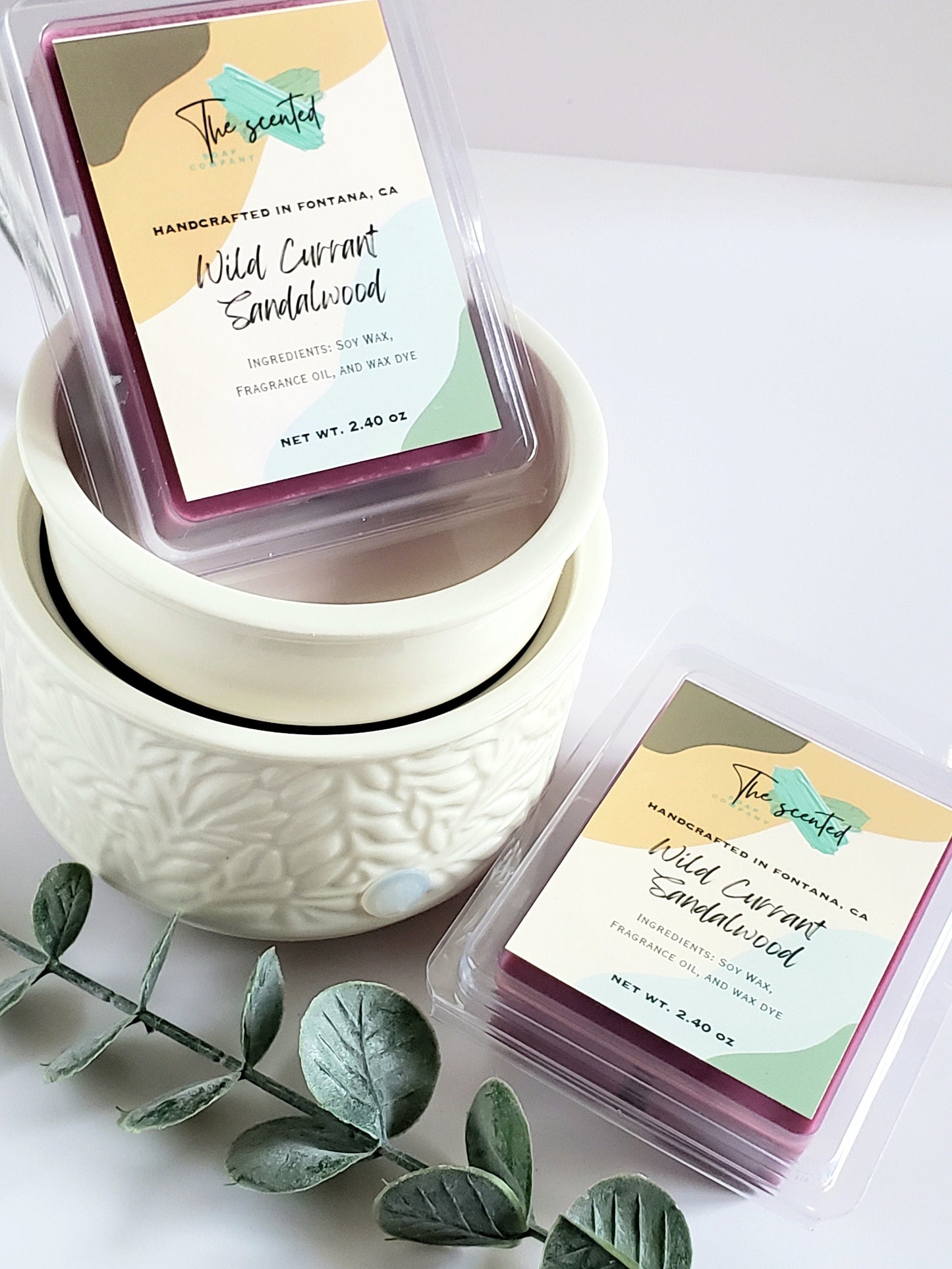 Wax Melts Soy Wax Melts Scented WILD CURRANT and SANDALWOOD Wax Melts Candle Wax Melts 6 Cavity Clamshell Wax Melts