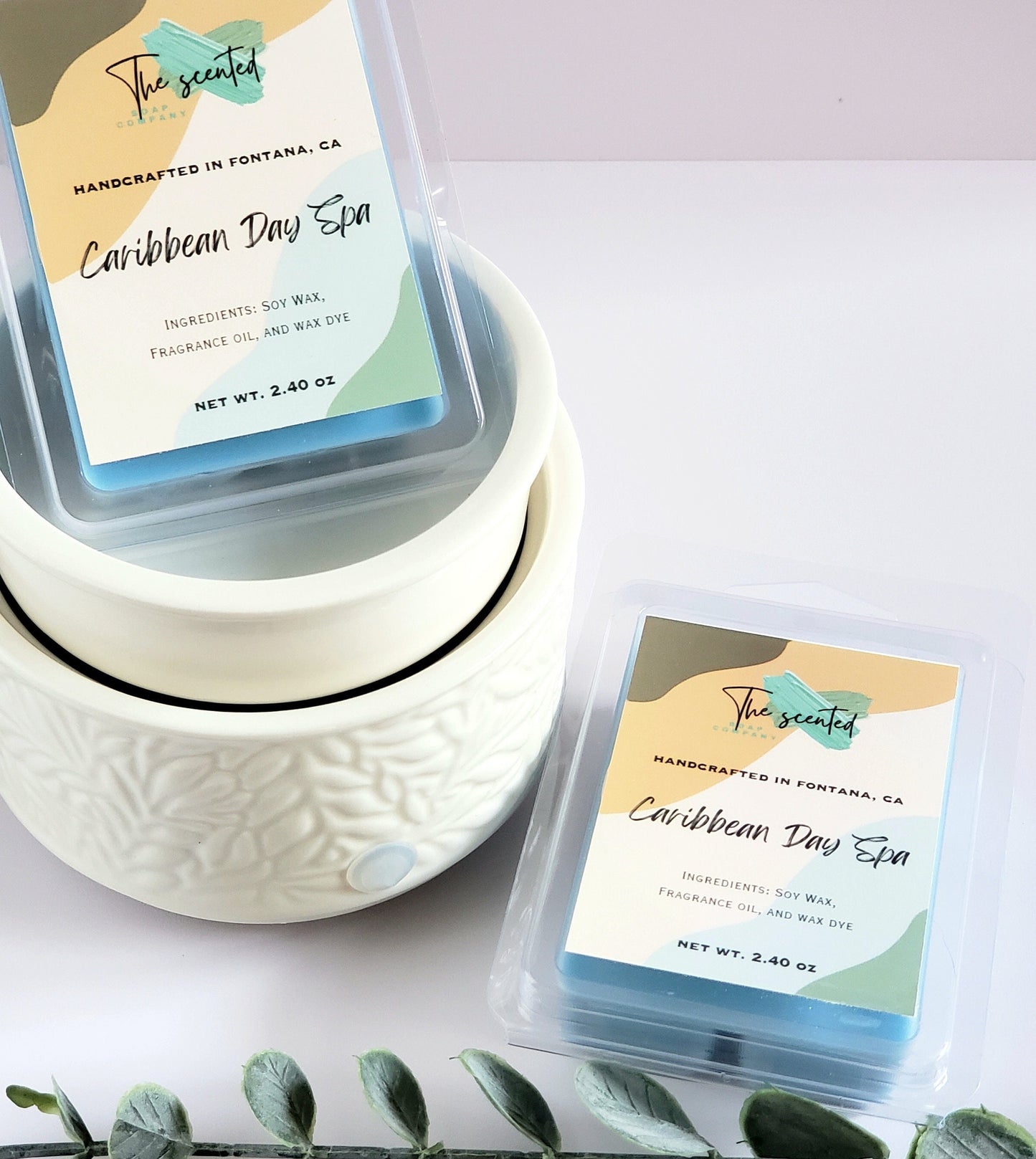 Wax Melts Soy Wax Melts Scented CARIBBEAN DAY SPA Wax Melts Candle Wax Melts 6 Cavity Clamshell Wax Melts